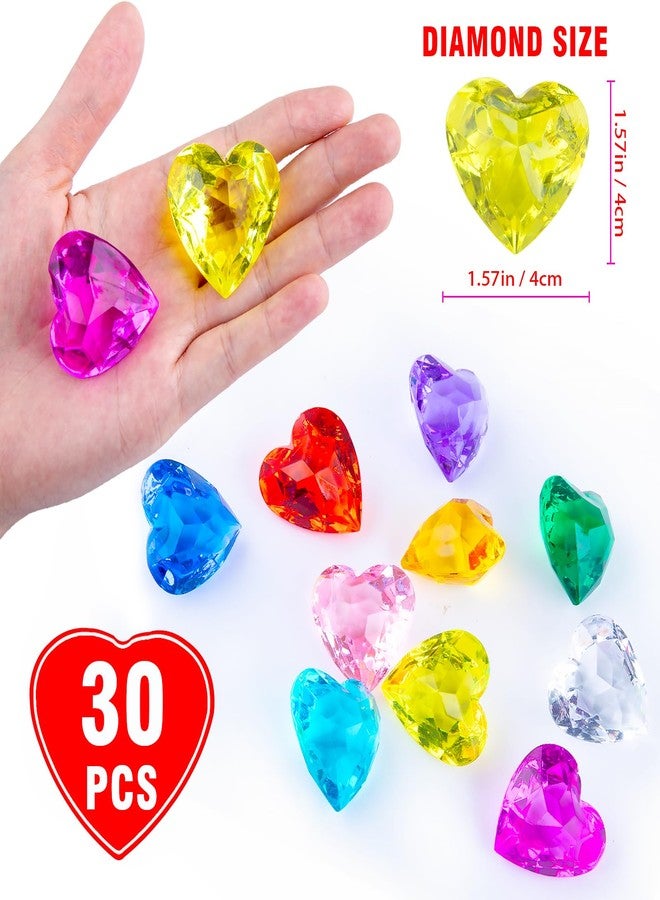 Niceup 1.5in Big Heart Diamond Gemstones Party Favors Easter Egg Goodie Bag Fillers Acrylic Gems Bulk Craft Supplies (Yellow) - Image 3